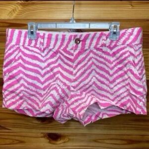 Lilly Pulitzer Walsh Shorts Pink White Chevron Striped Zebra print 12